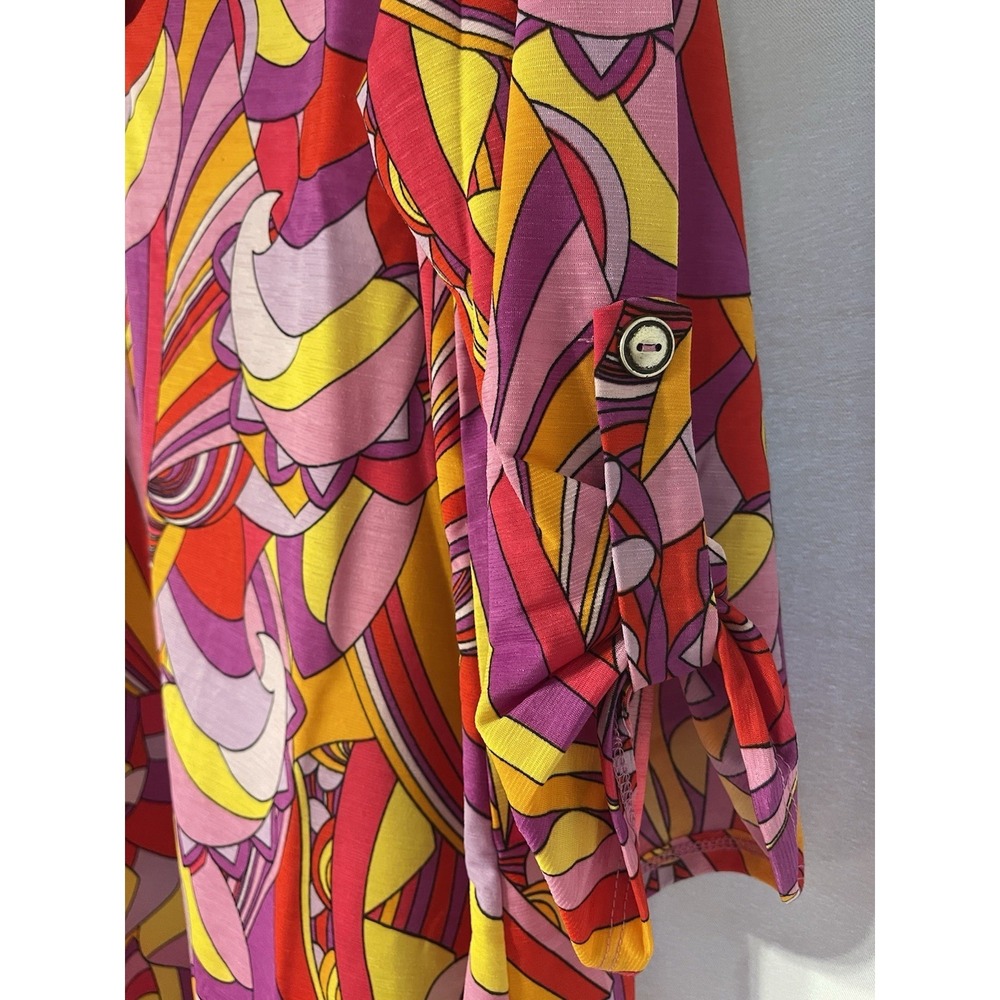 Dear Scarlett Plus Size Women's Top Blouse 2X Purple Yellow Lavender Orange NWT - Picture 3 of 3